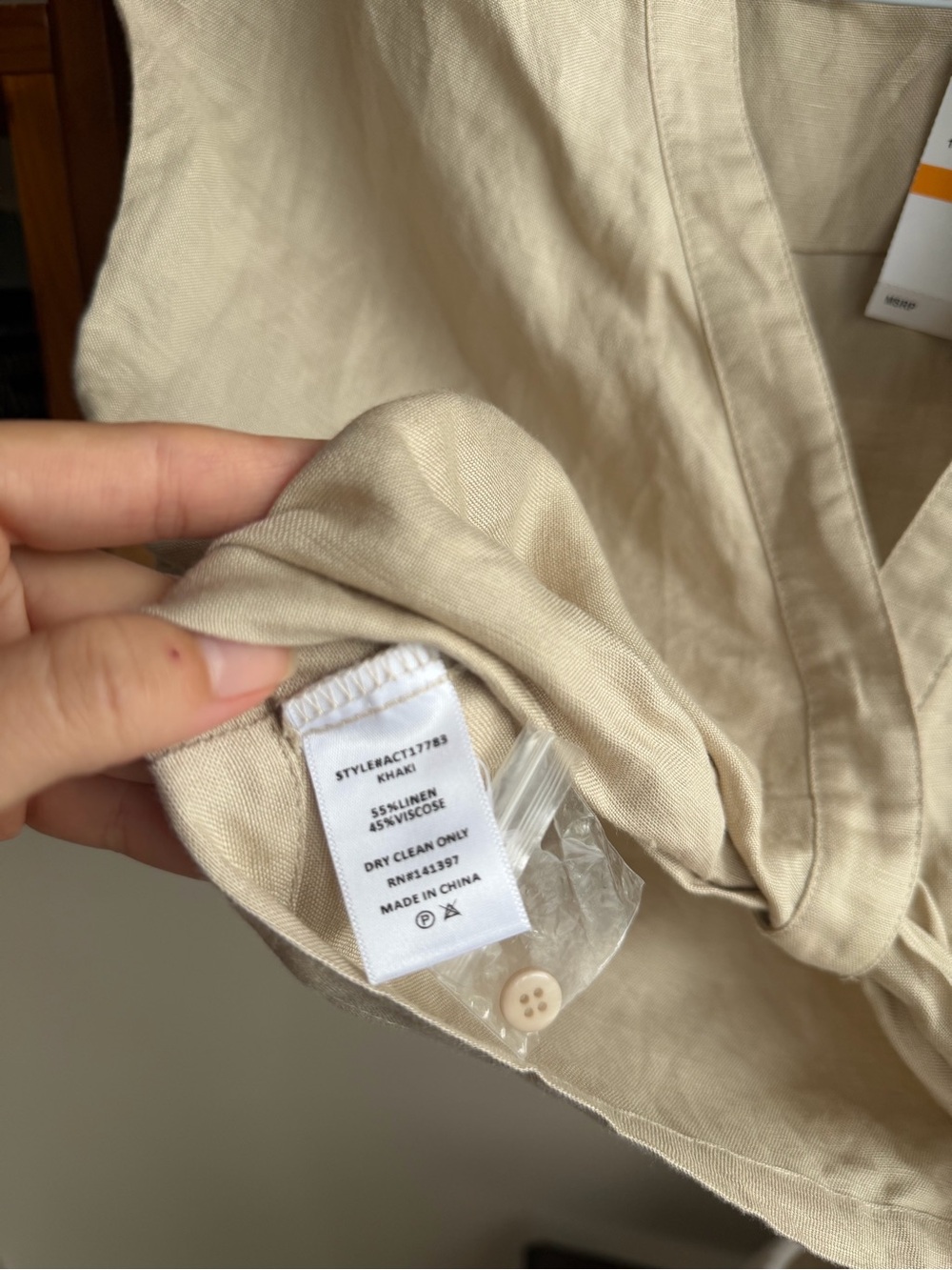 NWT ASTR Kathlyn Crop Top Linen (Khaki | Small) - Picture 5 of 8
